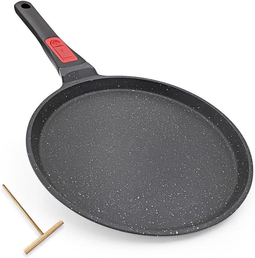 Crêpe Pan Pannenkoekenpan Pannenkoeken Bakken Afneembaar Handvat 30 cm Zwart