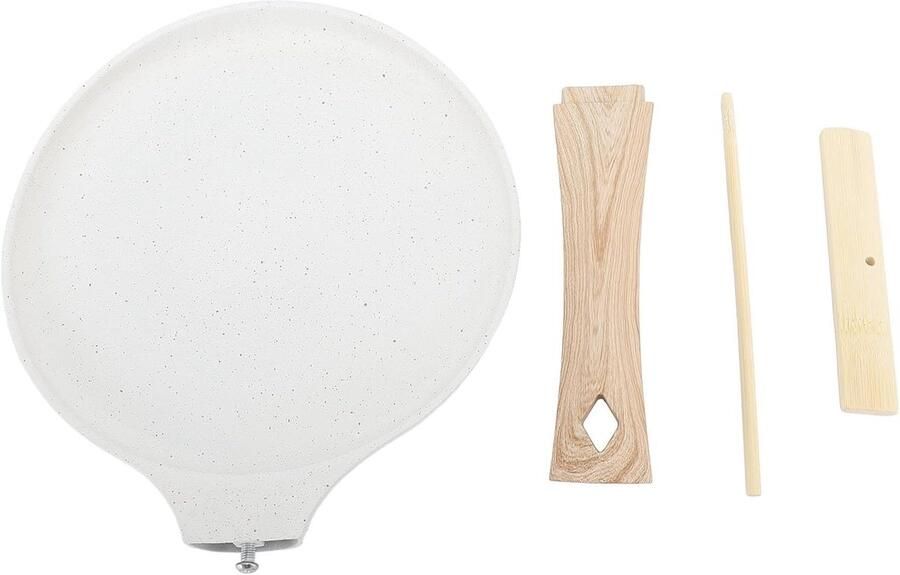 Crêpe Pan Pannenkoekenpan Platte Koekenpan Ontbijt Maken Antiaanbaklaag Ergonomisch Handvat 30 cm Diameter Zwart