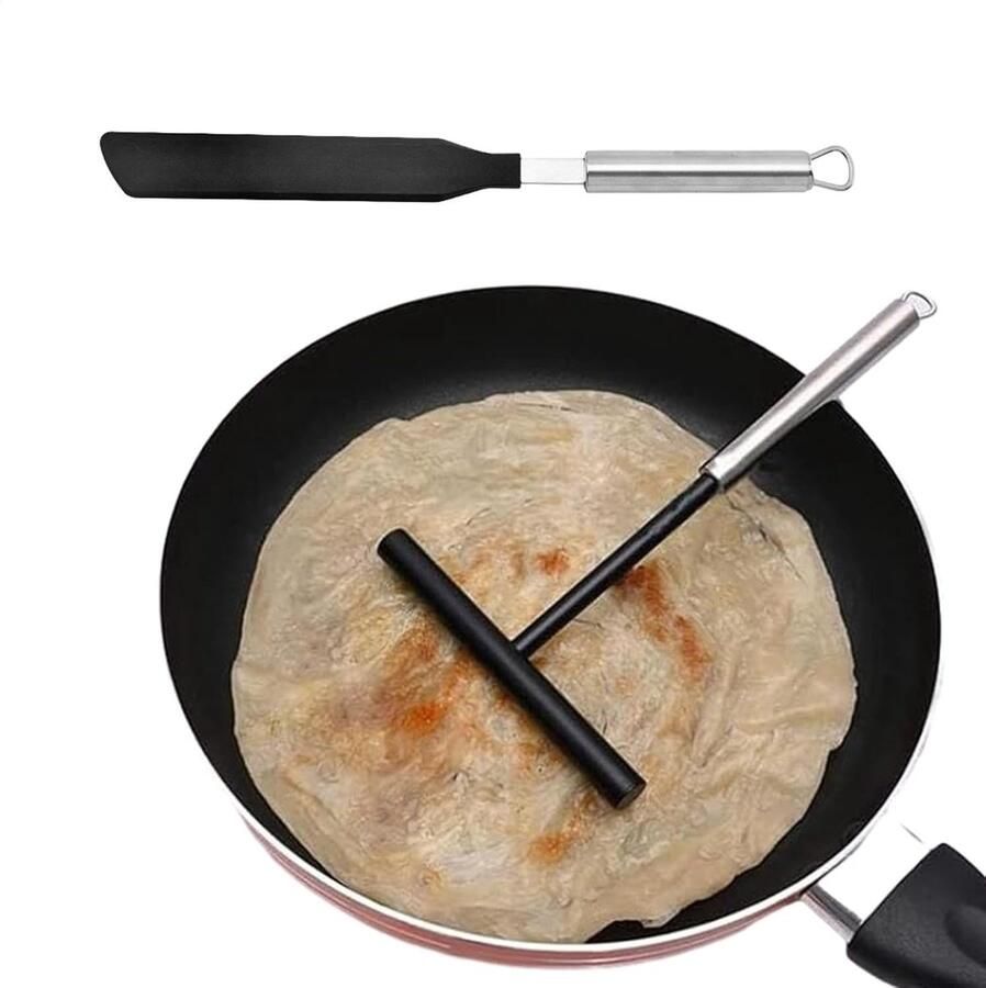 Crêpe Spatel Set Pannenkoeken Gereedschap Pannenkoeken Bakken Anti-aanbaklaag 342 cm Spatel Zilverkleurig
