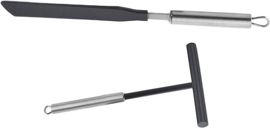 Crêpe Spreider Bakgereedschap Set Pannenkoeken Bakken Ergonomische Handgreep 19.5 x 12cm Zilver