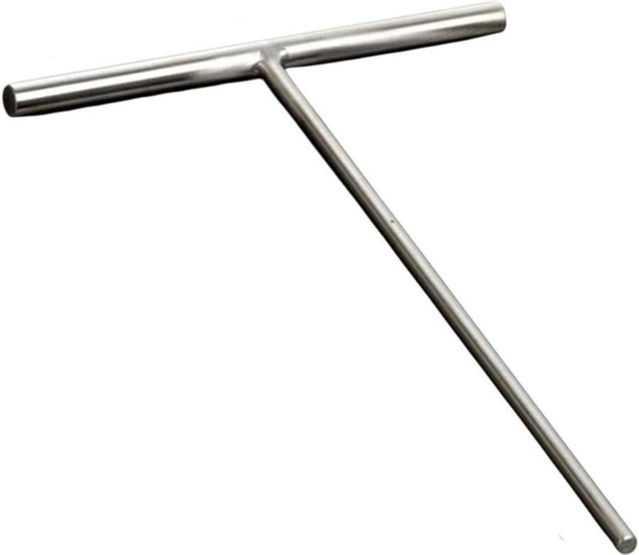 Crêpe Spreider Pannenkoek Gereedschap Beslag Verdelen T-Vorm Ontwerp 13cm x 18.75cm Zilver