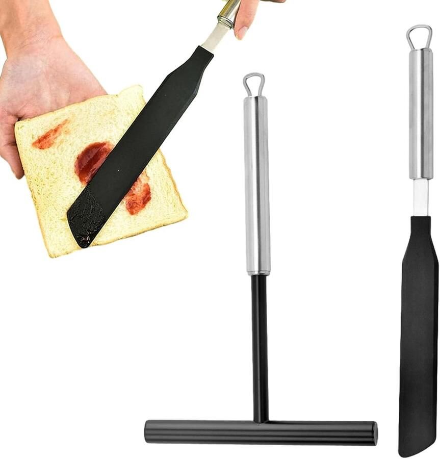 Crêpe Spreider Set Pannenkoekgereedschap Perfecte Pannenkoeken Maken Roestvrij Staal 20 cm Dispenser Zilverkleurig