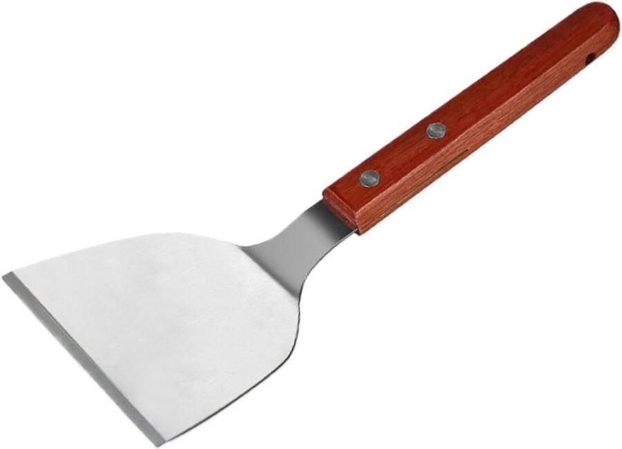 Crêpe Spreider Spatel Pannenkoek Flipper Tool Beslag Gelijk Verdelen Afneembare Grip 27x15 cm Zilver