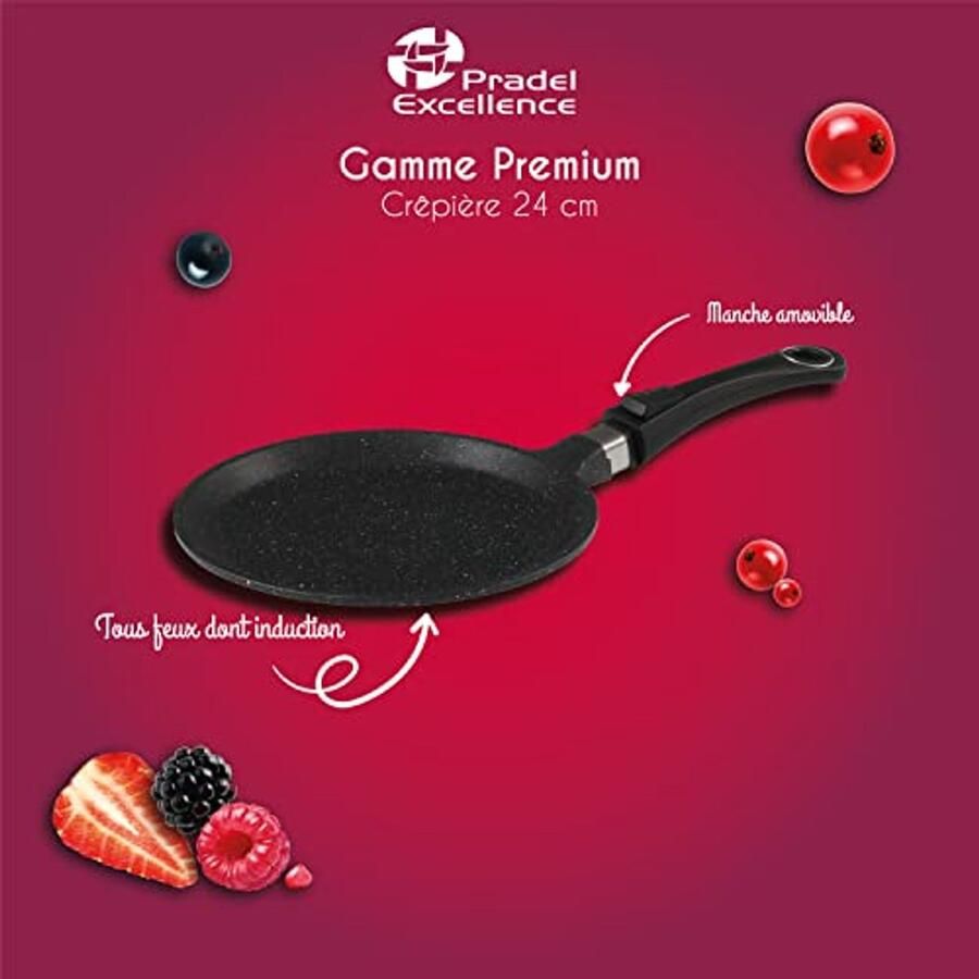 Crêpemaker in Steenlook met Handgrepen – 24 cm - Foto 2