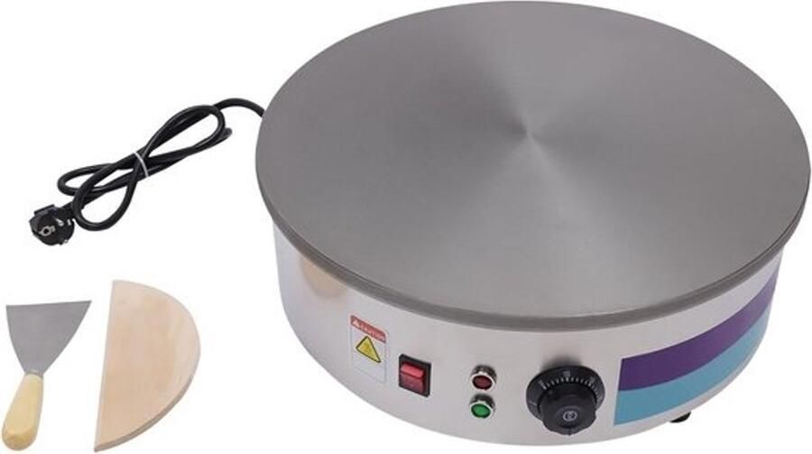 Crêpemaker Professioneel Pannenkoekenplaat Elektrisch Grote Keuken Grote Diameter 45cm 45x45x16cm