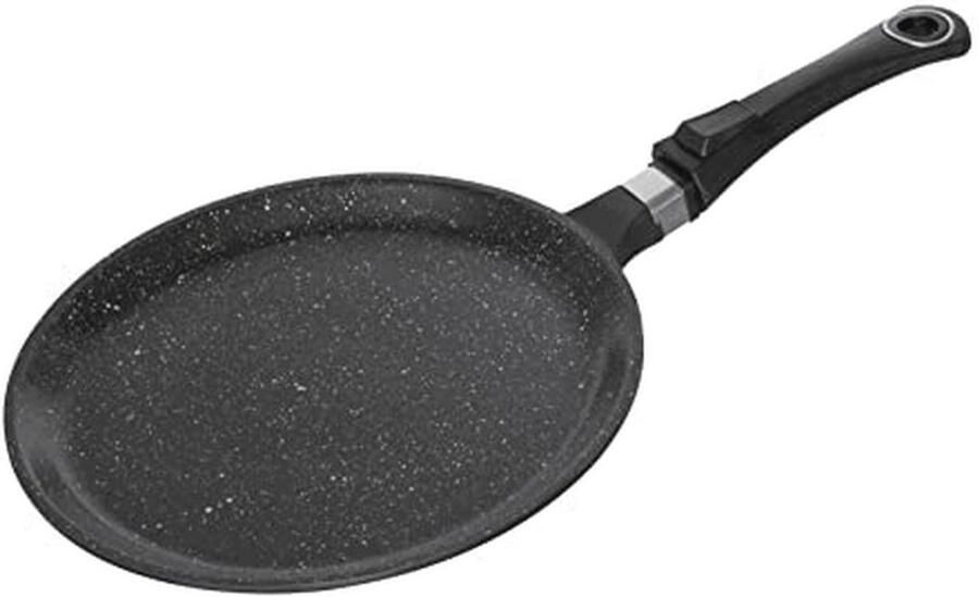 Crêpepan 28 cm met steen-look en gegoten aluminium