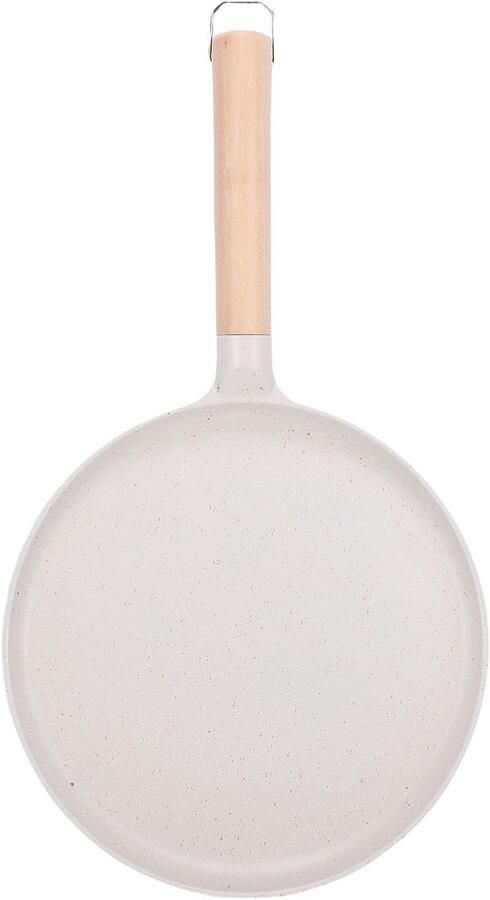 Crêpepan Aluminium Pannenkoekenpan Platte Bakplaat Ontbijt Bakken Dubbele Antiaanbaklaag 24 cm Diameter Beige