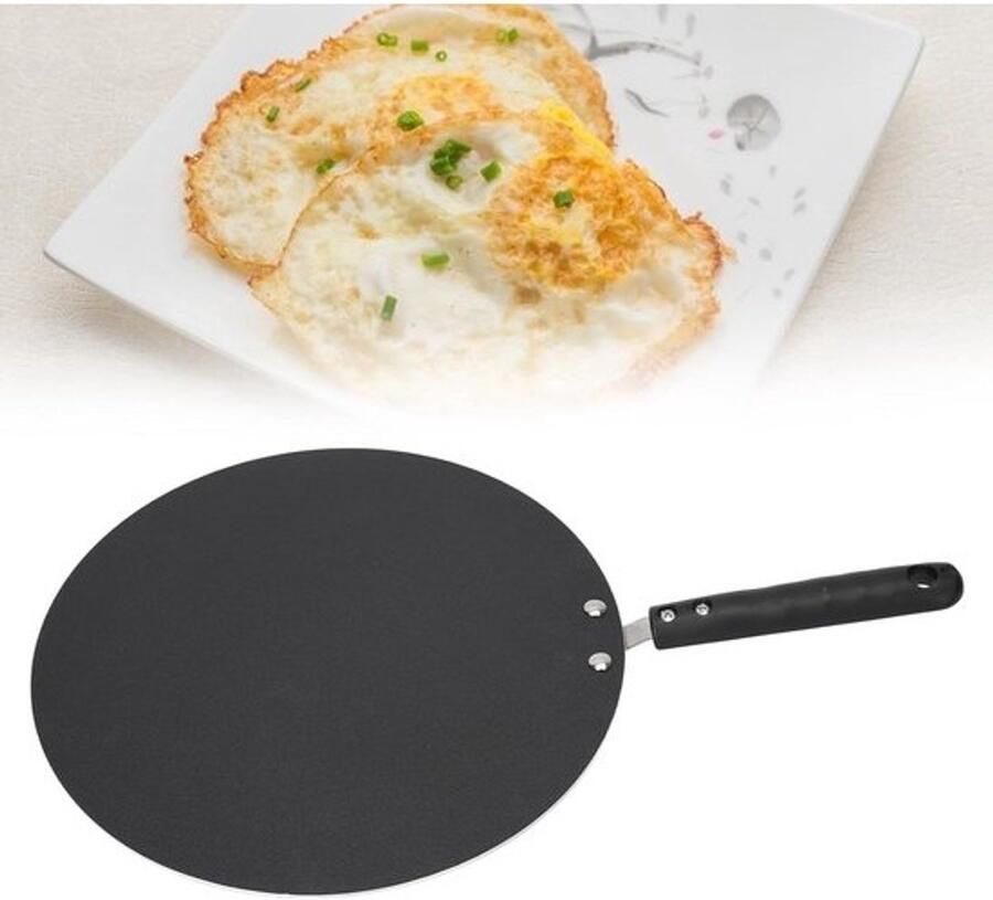 Crêpepan Anti-aanbak Pannenkoekenpan Bakplaat Ontbijt Maken Hoge Rand Ontwerp Niet gespecificeerd Zwart