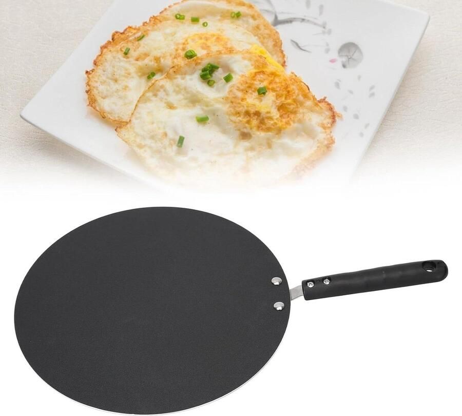Crêpepan Anti-aanbak Pannenkoekenpan Bakplaat Ontbijt Maken Hoge Rand Ontwerp Niet gespecificeerd Zwart