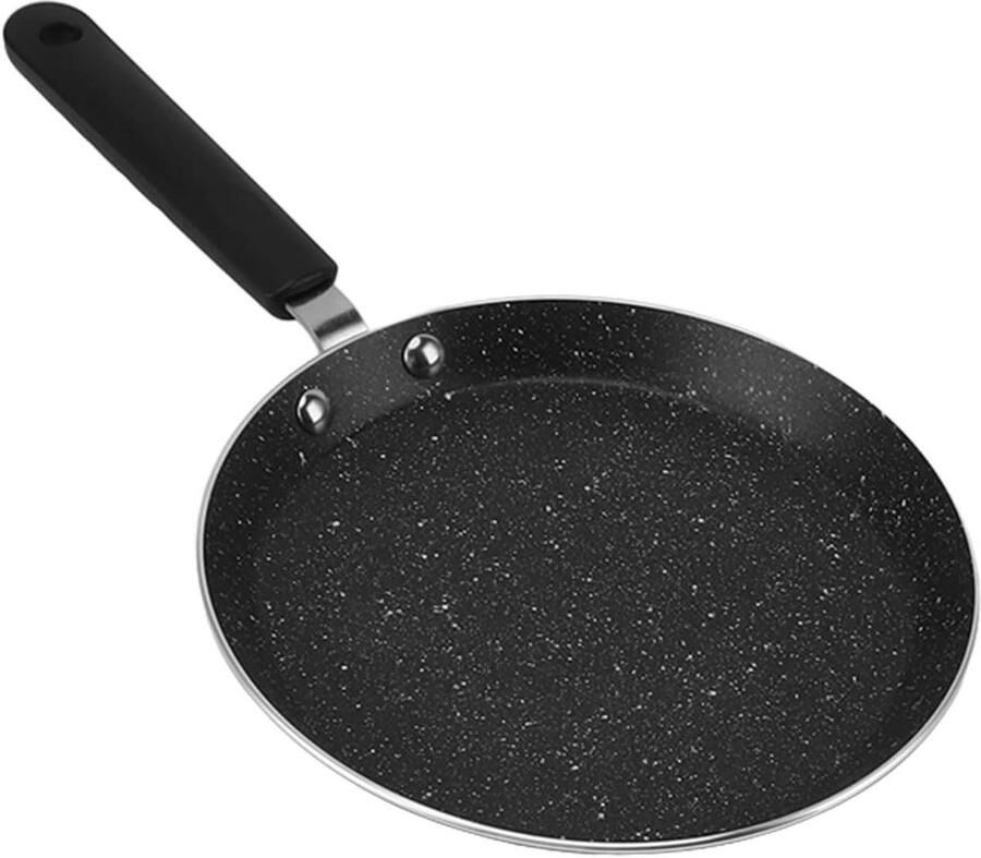 Crêpepan Anti-aanbaklaag Pannenkoekenpan Bakplaat Ontbijt Bereiden Gelijkmatige Warmteverdeling 15 cm Zwart