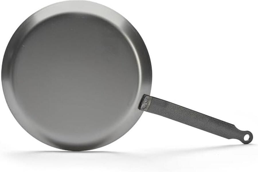 Crêpepan Koolstofstaal Pannenkoekenpan Delicate Pannenkoeken Bakken Natuurlijke Anti-aanbak 22 cm Zilver