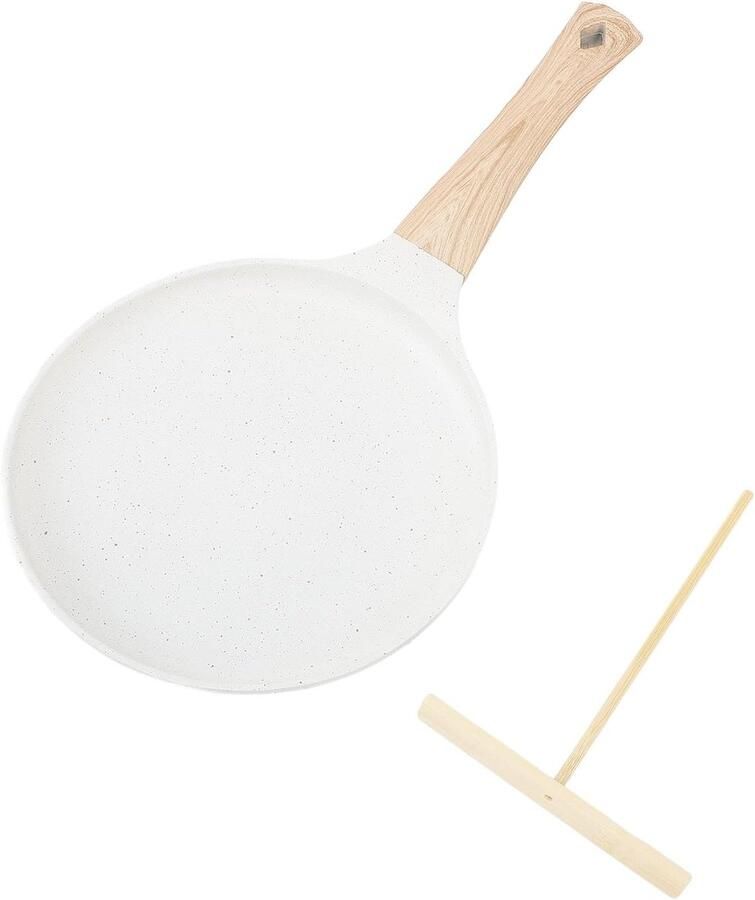 Crêpepan met Anti-aanbaklaag Pannenkoekenpan Platte Koekepan Ontbijt Maken Gelijkmatige Warmteverdeling 21 x 19 x 4 cm