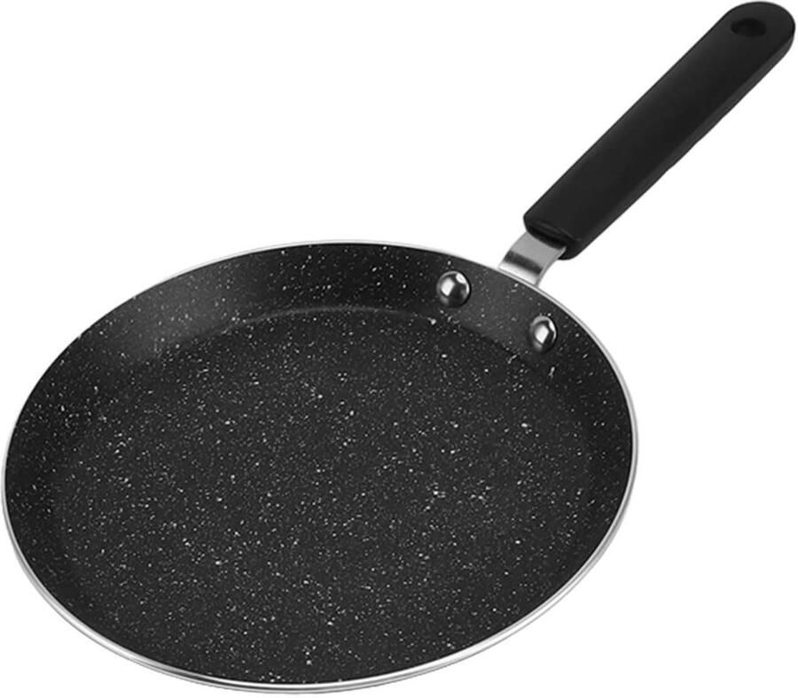Crêpepan met Anti-aanbaklaag Tortillapan Platte Koekepan Pannenkoeken Bakken Innovatief Ontwerp 10 Inch Zwart