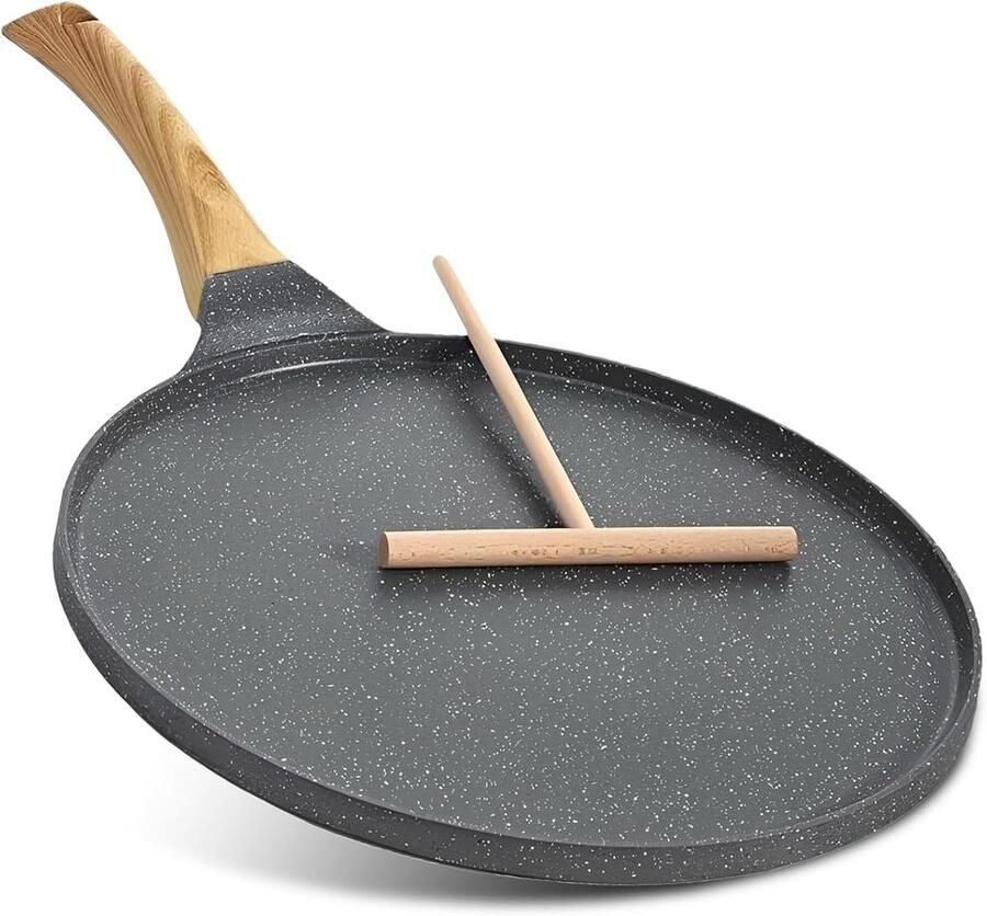Crêpepan of Pannenkoekenpan 26 cm met Antiaanbaklaag voor Alle Warmtebronnen