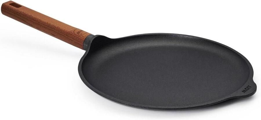 Crêpepan Pannenkoekenpan Koekenpan Lekkere Pannenkoeken Bakken Handgegoten Aluminium Ø 26 cm Zwart
