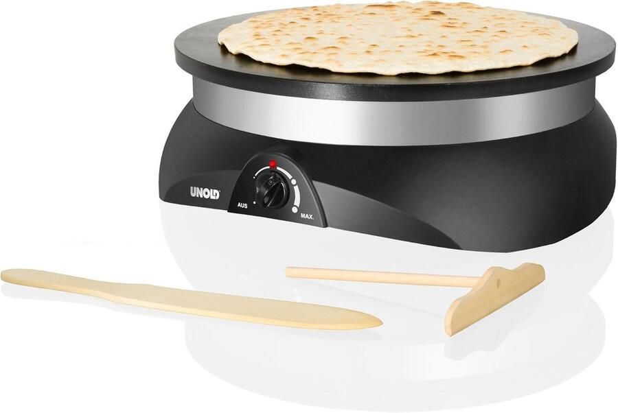 Crêpes Maker Pannenkoekenplaat Thuis Bakken Extra Grote Plaat 33 cm Diameter Zwart Zilver