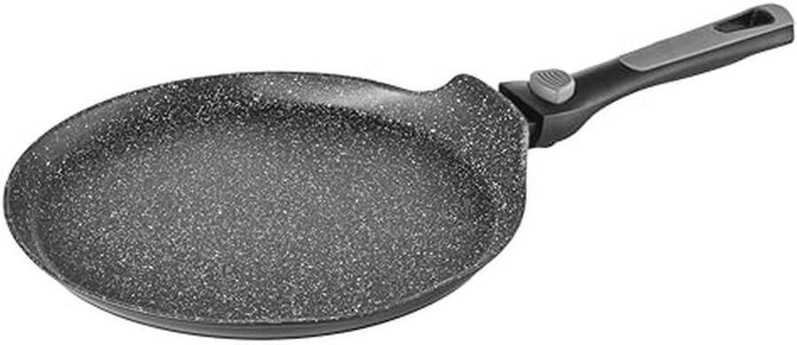Crêpes pan 20 cm van gesmeed aluminium met steenlook anti-aanbaklaag afneembare handgreep geschikt voor alle warmtebronnen