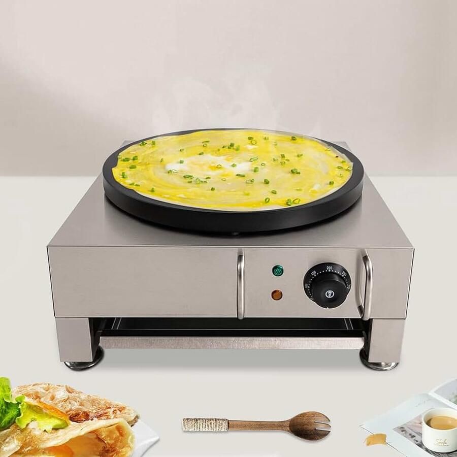 Crêpesmaker Crêpesijzer Crêpesplaat Crêpesapparaat Crêperij Gastro Roestvrijstalen pannenkoekenmachine grote griddle voor het bereiden van crêpes Chinese pannenkoeken enz. 2 8 kW 220 V