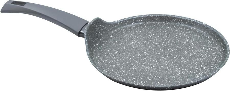 Pannenkoekenpan Crêpepan Lekker Koken Steenlook Coating 28 cm Zwart
