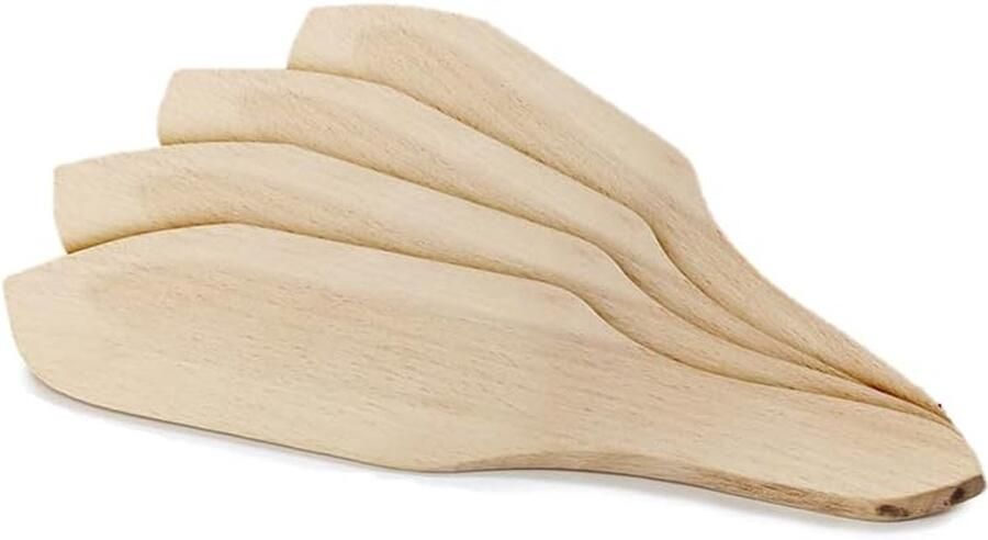 Crêpespatels Pannenkoek spatels Bakken en serveren Set van vier Klein formaat Bruin