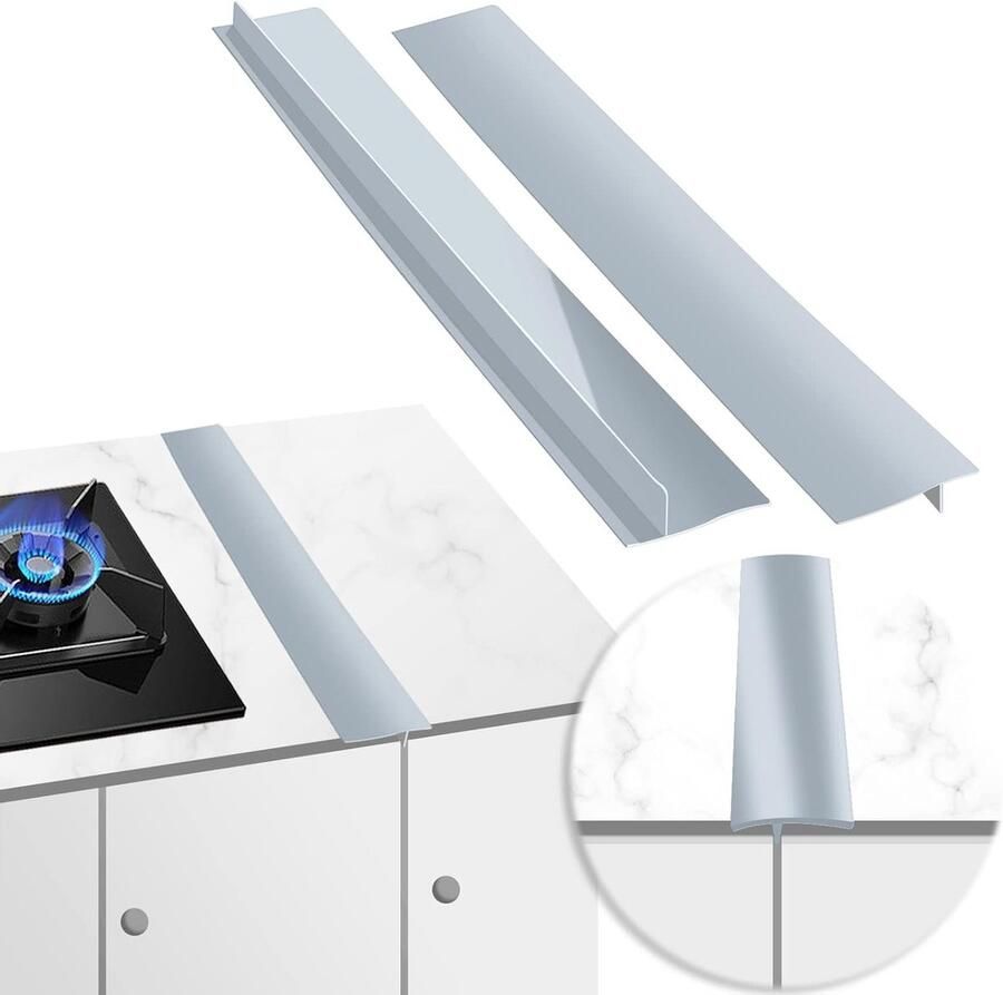 Crevice Cover 30 Inch 2 Stuks Werkblad Strip Dekplaat voor Gas- en Elektrische Kookplaten Eenvoudig Schoon te Maken Aanrecht voor Vaatwasser Fornuis en Oven - Foto 1
