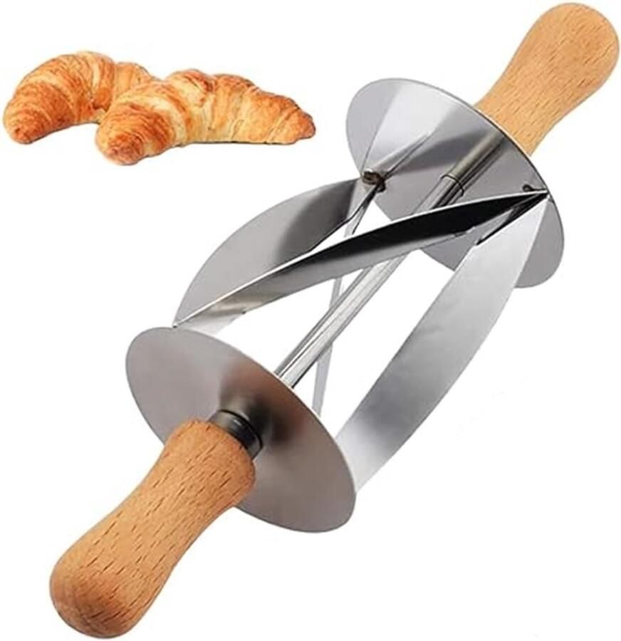 Croissant Snijder Deeg Rol Bakken Maken Uniforme Driehoeken Niet gespecificeerd Zilver
