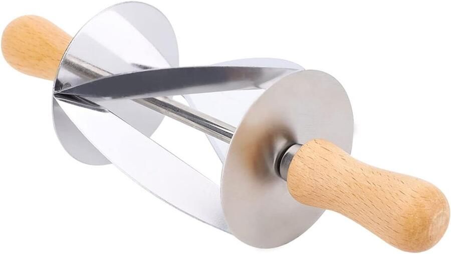 Croissantsnijder Deegroller bakkerij Professioneel bakken Gekruist mesontwerp 20 x 6 cm Zilver
