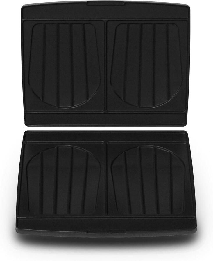 Croque Maker Platen Wafelplaten Sandwich Hartige Snacks Maken Antiaanbaklaag 14 Bakvormen Zwart - Foto 1