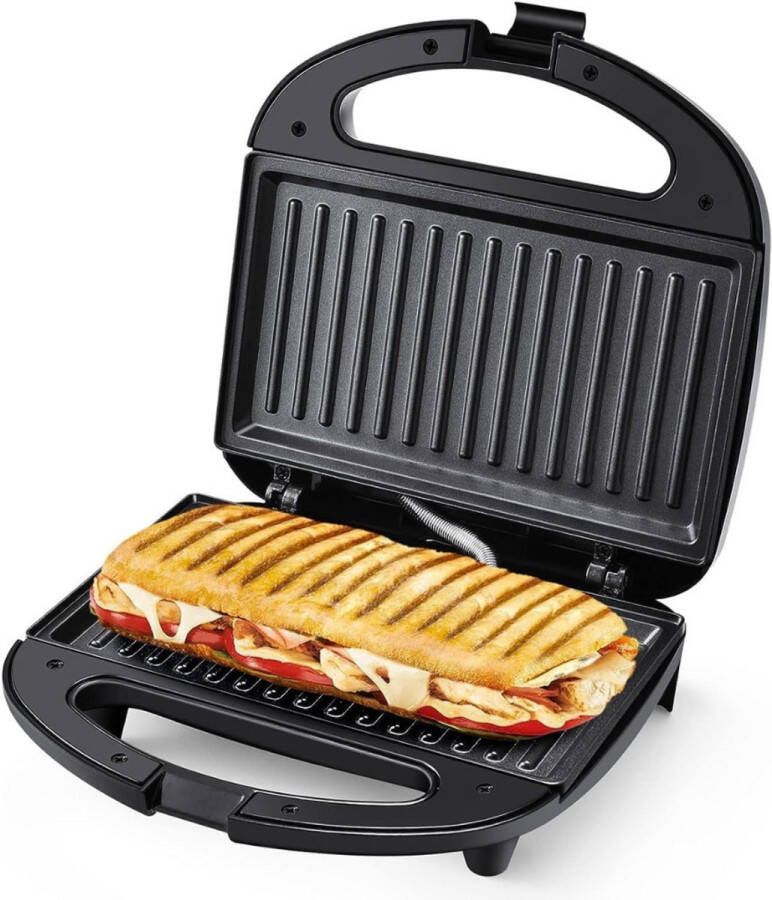 Croque Monsieur Toestel Tosti Apparaat Instelbare Temperatuur Vergrendelende Clip Tosti IJzer Uitklapbaar Contact Grill Kleine Tosti Apparaat Voor 2 Tosti's Panini Grill Antiaanbaklaag Toaster Grill Sandwichmaker - Foto 8