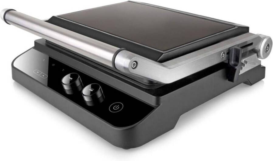 Croque Monsieur Toestel Tosti Apparaat LCD-scherm 2 in 1 Instelbare Temperatuur Vergrendelende Clip Tosti IJzer Uitklapbaar Contact Grill Kleine Tosti Apparaat Voor 2 Tosti's Panini Grill Antiaanbaklaag Toaster Grill Sandwichmak