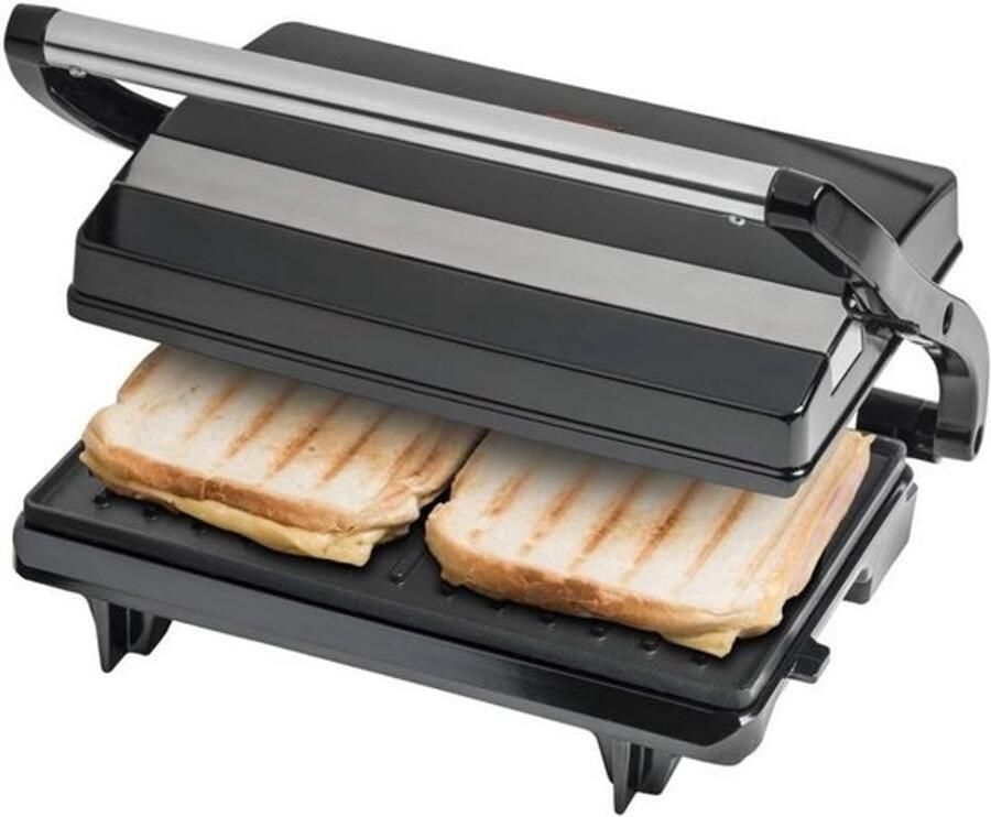 Croque-monsieurtoestel tostiapparaat instelbare temperatuur vergrendelclip tosti-ijzer uitklapbare contactgrill compact voor 2 tosti's paninigrill antiaanbaklaag sandwichmaker