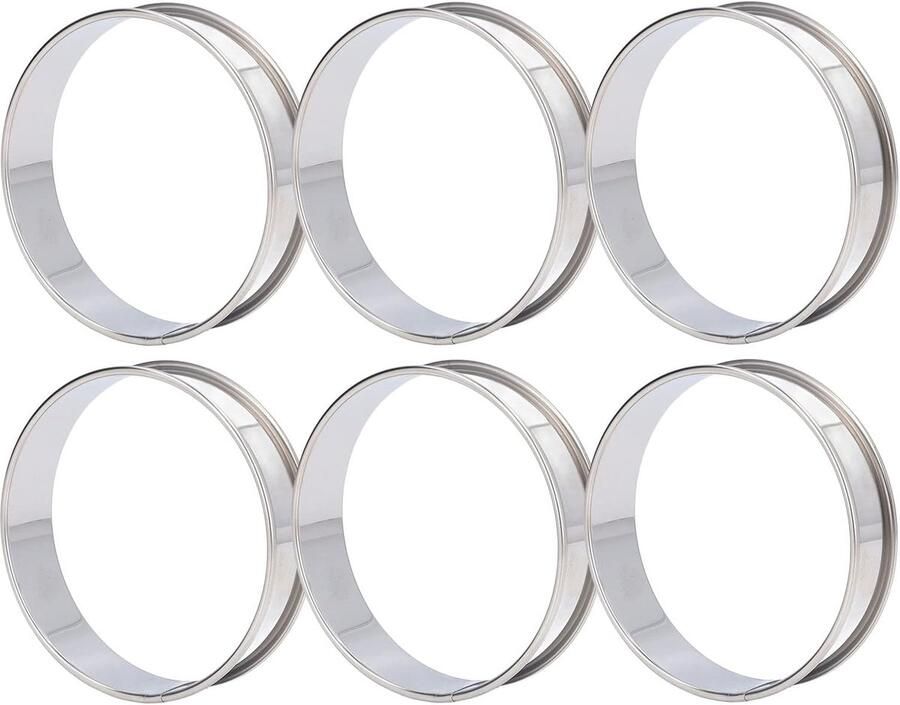 Crumpetringen Set Muffinringen Koekvormen Bakken Eieren Pannenkoeken Roestvrij Staal 8 cm Diameter