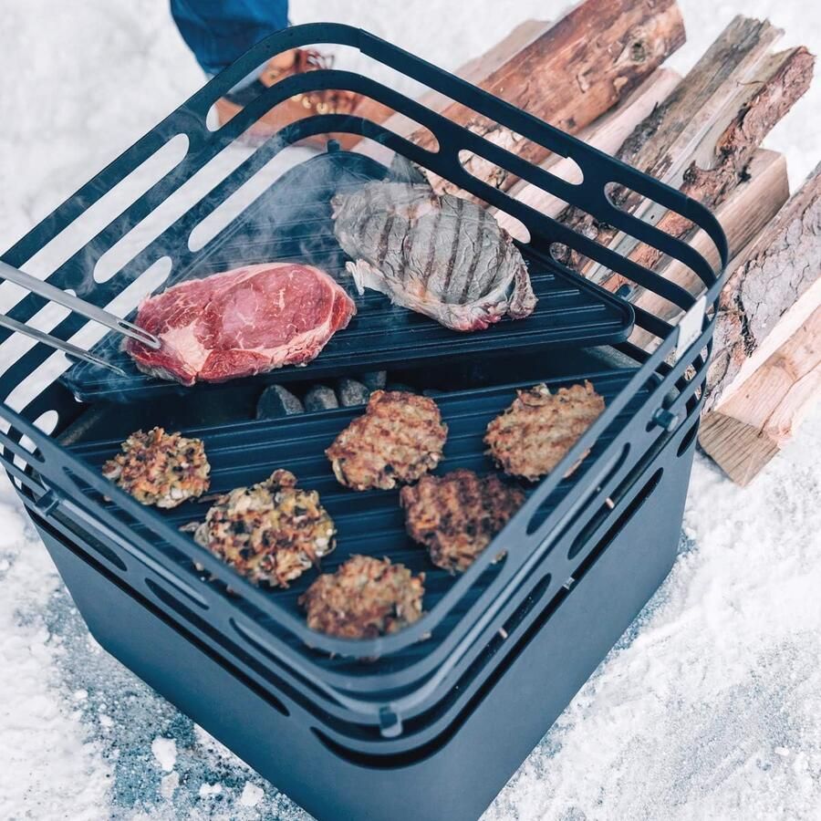 CUBE Plancha Gietijzeren Grillplaat voor Laagemissiedoeleinden Rond Geschikt voor Cube Vuurkorf