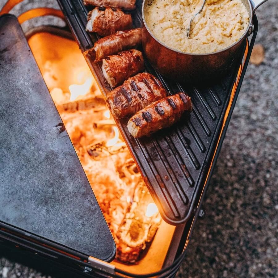 CUBE Plancha Gietijzeren Grillplaat voor Laagemissiedoeleinden Rond Geschikt voor Cube Vuurkorf - Foto 2