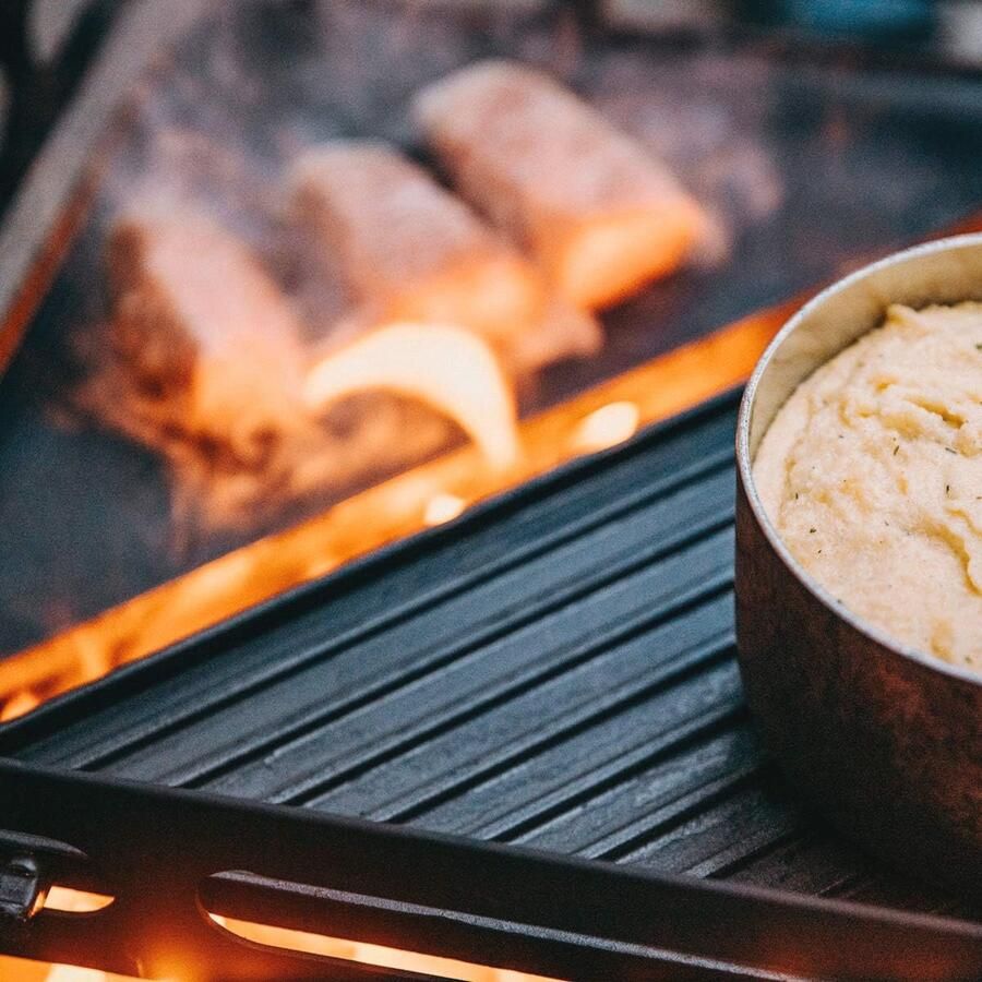 CUBE Plancha Gietijzeren Grillplaat voor Laagemissiedoeleinden Rond Geschikt voor Cube Vuurkorf - Foto 3