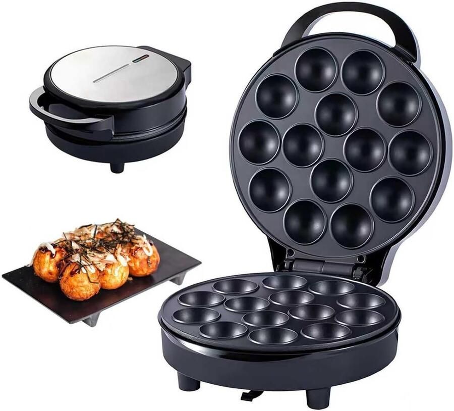Cupcakemaker Elektrisch Dessert Maker Snelle Desserts Maken Antiaanbaklaag Dubbelzijdig 14 Kops Zwart