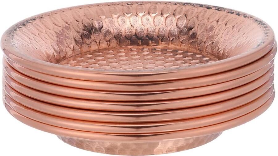 Curry Schalen Set Dinerschalen Soepkommen Exotisch Dineren Gehamerd Metaal Design 7 Stuks 10cm Goud