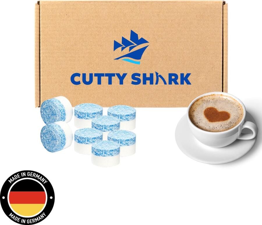 Cutty Shark 40 stuks 2 in 1 Duitse Reinigingstabletten voor Koffiemachines 40 stuks Universeel Compatibel Geschikt voor Jura Krups Philips DeLonghi Krachtige Reiniger voor Espresso- en Koffiezetapparaten