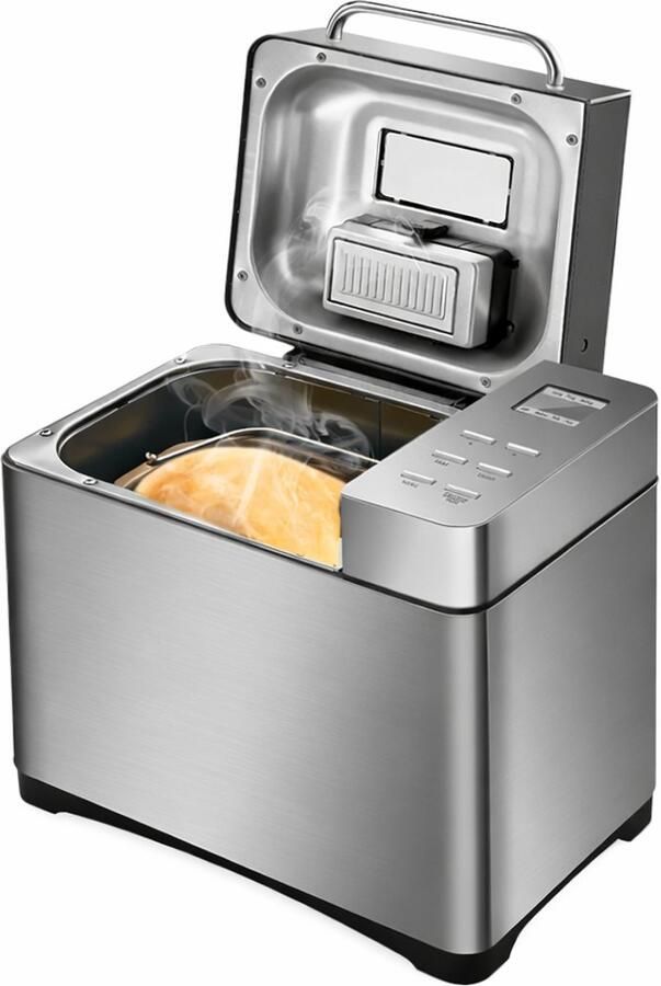 CYRO Broodbakmachine Broodbakmachines Brood Machine Automatisch Programmeerbaar Roestvrijstaal 650W 19 in 1 Zilver