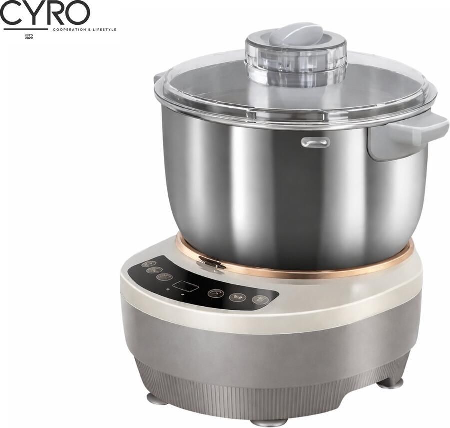 CYRO Deegmachine Kneedmachine Elektrische Deegmixer Keukenmachine Keukenrobot Keukenmixer 25 tot 38 graden met Gisting 7 Liter Roestvrijstaal Keukenmachines