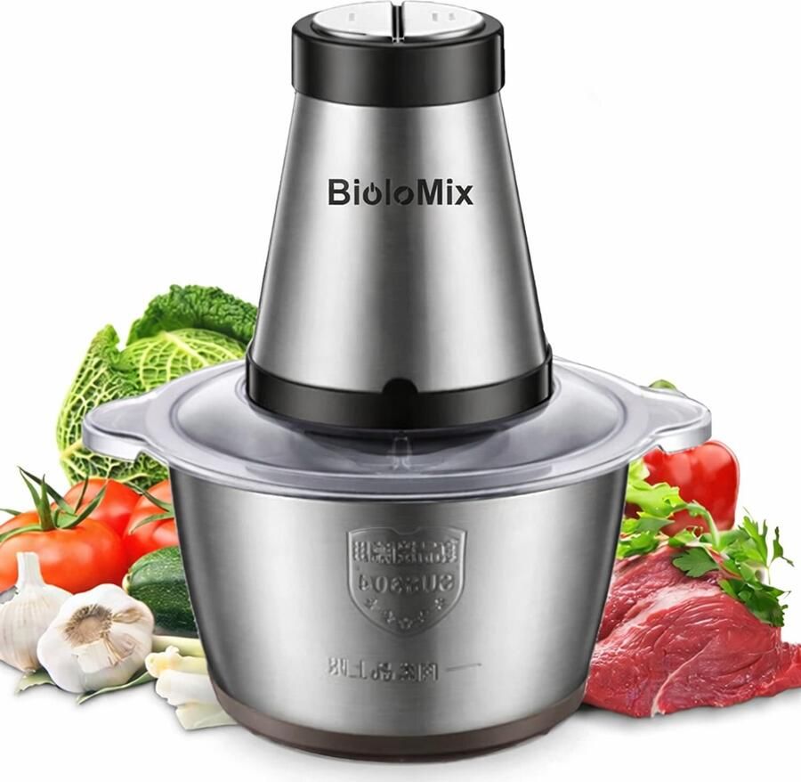 CYRO Hakmolen Electrisch Gehaktmolen Vleesmolen Keukenrobot 2 Snelheden RVS 2L Capaciteit Zilver