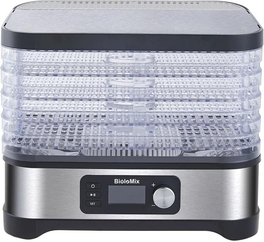 D&A Voedseldroger Dehydrator Droogoven Voedseldrager 5 Laags Digitale timer en temperatuurregeling BPA vrij