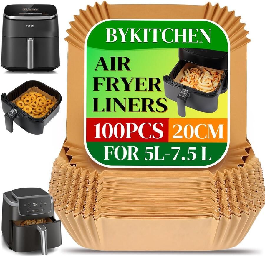 Dailygoods 100 Stuks Wegwerp Air Fryer Papieren 20 cm Groot voor Airfryer Accessoires