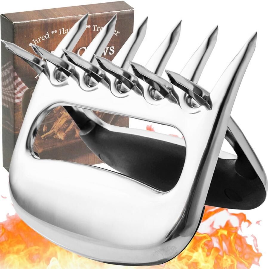 Dailygoods 2 Stuks Bear Claw Meat Shredders Vleesvernietiger Klauwen van Roestvrij Staal - Foto 2
