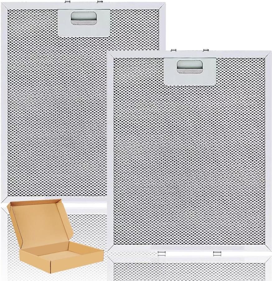 Dailygoods 2 stuks metalen vetfilters voor afzuigkappen 305 mm x 267 mm Range Hood Filters voor AEG Electrolux 405525042-9 4055250429 Elica GRI0009219A KIT0010805 93952919 Whirlpool Bauknecht 4801229 21021. 68