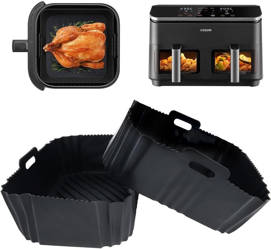 Dailygoods 2 Stuks Silicone Vormen voor Air Fryer Geschikt voor Air Fryer