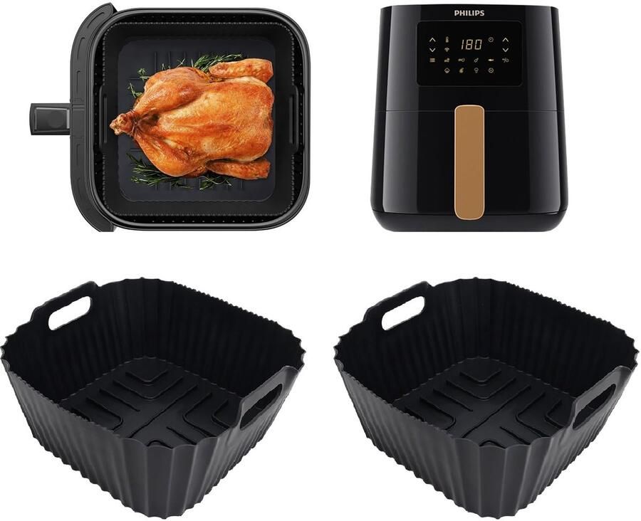 Dailygoods 2 Stuks Siliconen Mallen voor Philips Airfryer 4.1L Bakaccessoires voor Cosori en Ninja