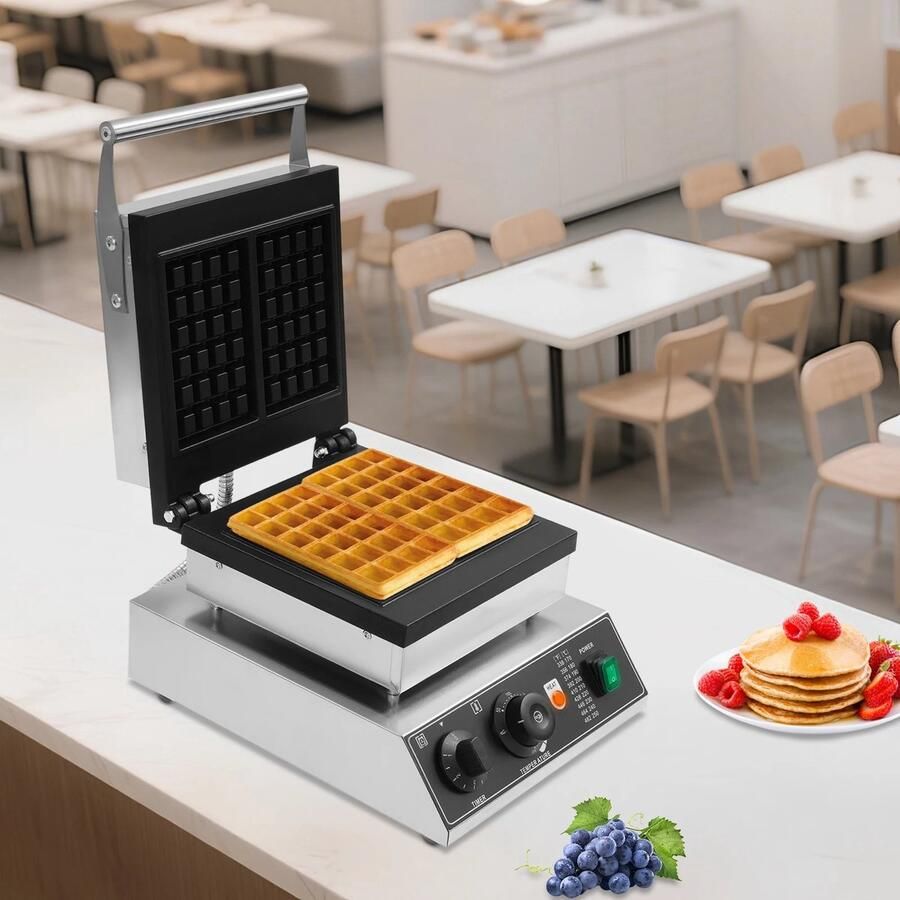 Dailygoods 2000W elektrisch wafelijzer 2-gramm wafelmachine met temperatuur verstelbare en tijdregelknoppen 30 * 36 * 2 - Foto 1