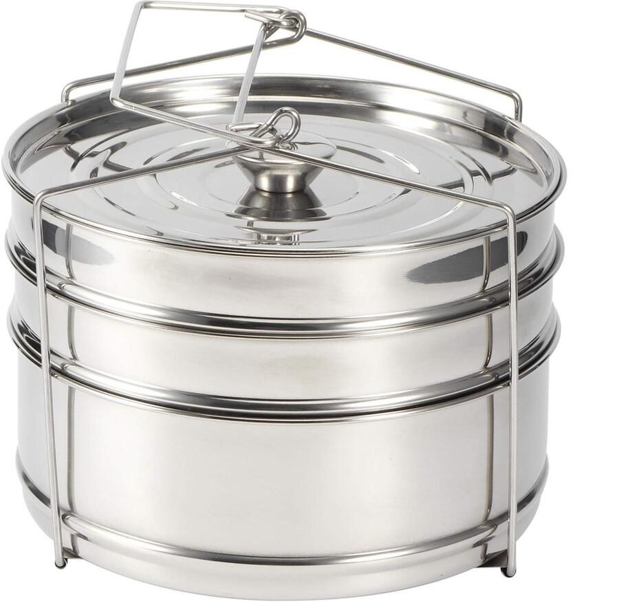 Dailygoods 3-Laags Roestvrij Stalen Stoompanset met Veilig Handvat