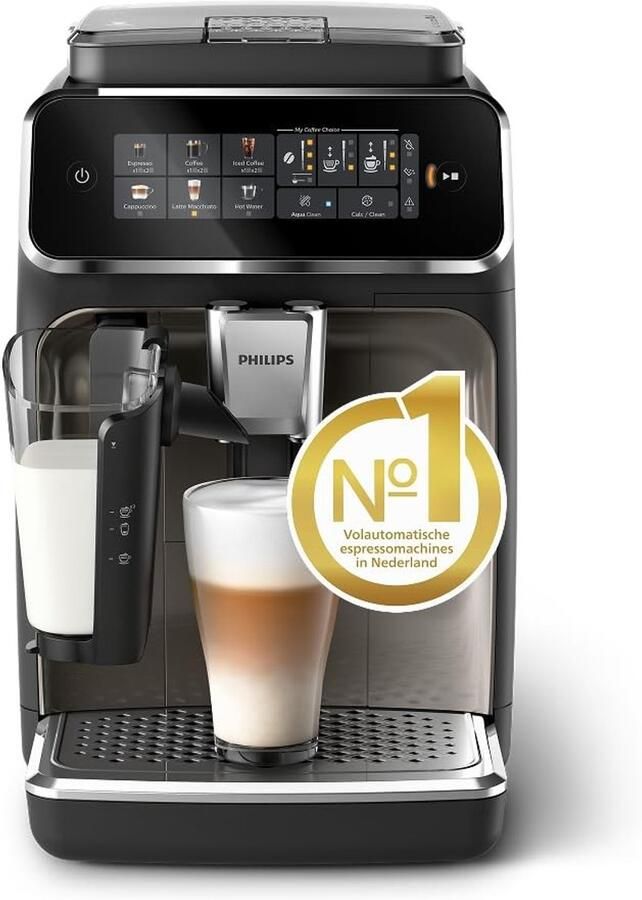 Dailygoods 3300-Serie Volautomatische Espressomachine 6 Dranken Zwart Chroom